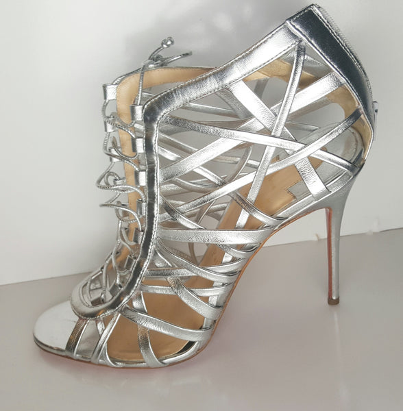 Christian Louboutin Laurence Anyway 100 Caged Ankle Sandal Size 40 Fits U.S. sizes 8.5 9