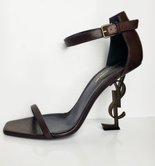 YSL Opyum Brown Ankle Sandal Size 40 (Fits U.S. Size 9)