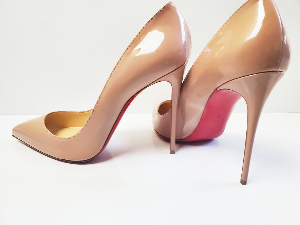 Christian Louboutin, Shoes, Christian Louboutin Pigalle Follies 0 Patent  Nude Size 38 8