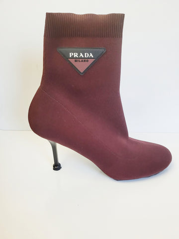 Prada Logo Sock Ankle Boots Size 40 (Fits U.S. Size 9)